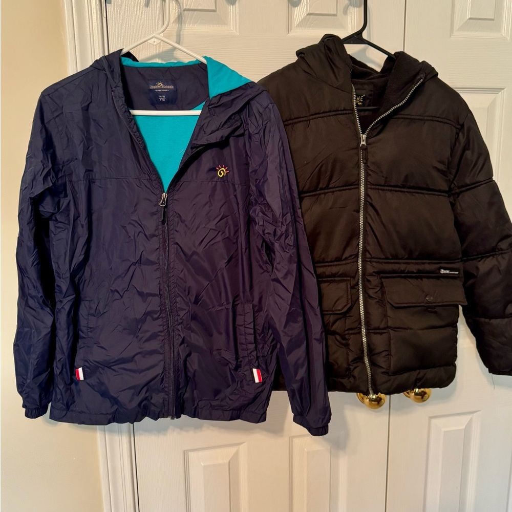 Boys XL (14/16) Winter Jacket & Rain Windbreaker Bundle